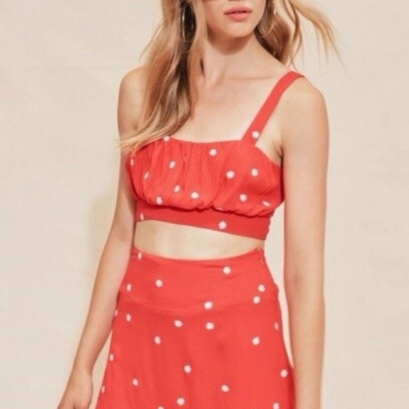 For Love & Lemons Floral Embroidered Crop Top - Picture 1 of 7